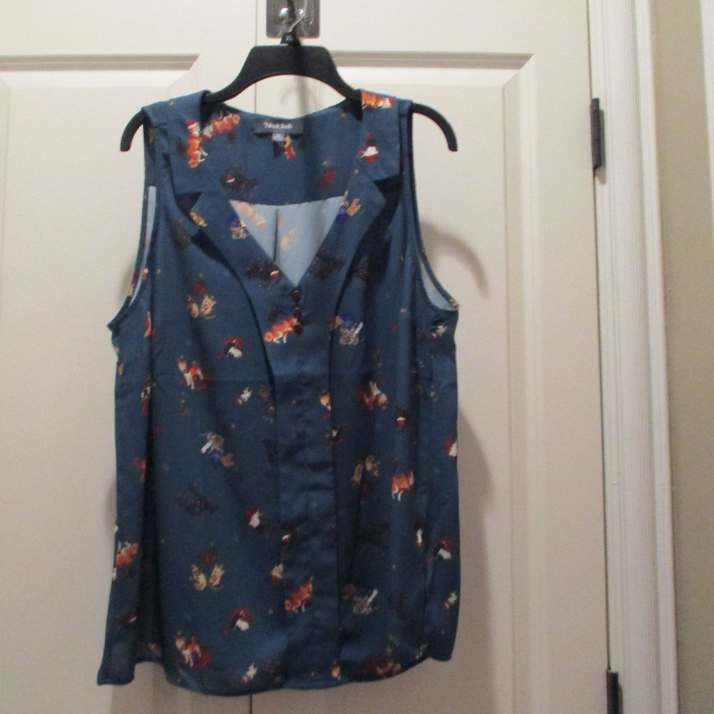 Modcloth Christmas dog blouse